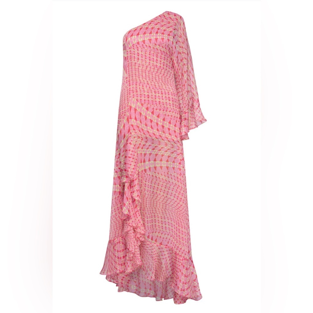 MISA Gaia One-shoulder Maxi Dress in Chiffon